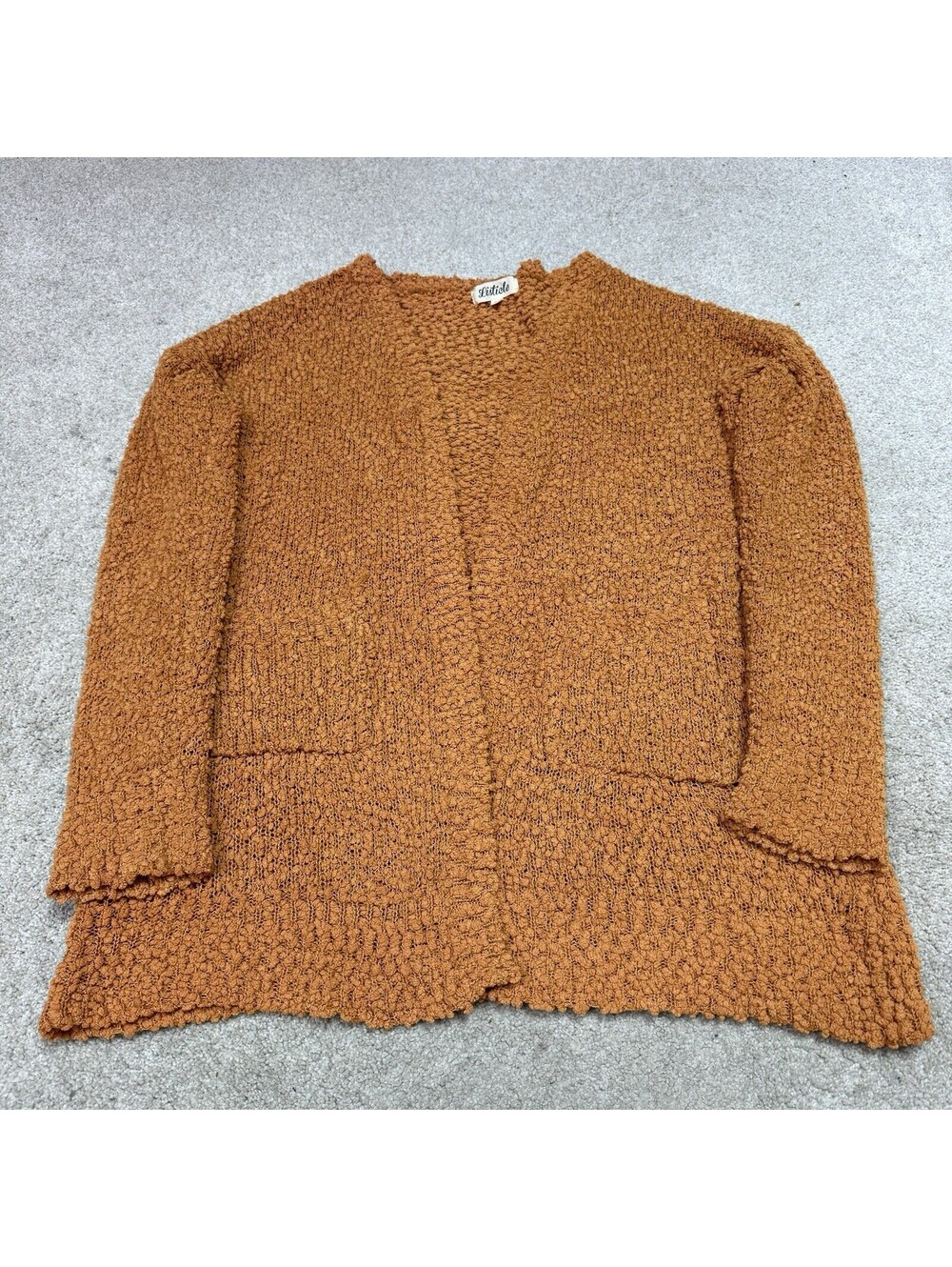 Listicle Cardigan Women’s Mustard Yellow Long Sleeve Size Large - Picture 7 of 9